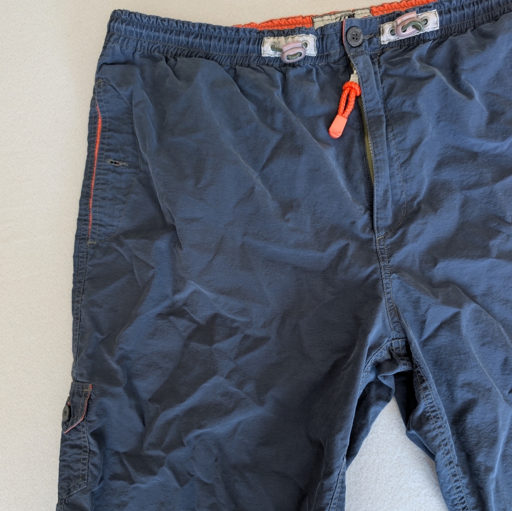 Wear First Men's Vintage Y2K Navy Blue Cotton Nylon Utility Cargo Shorts Sz M image 2